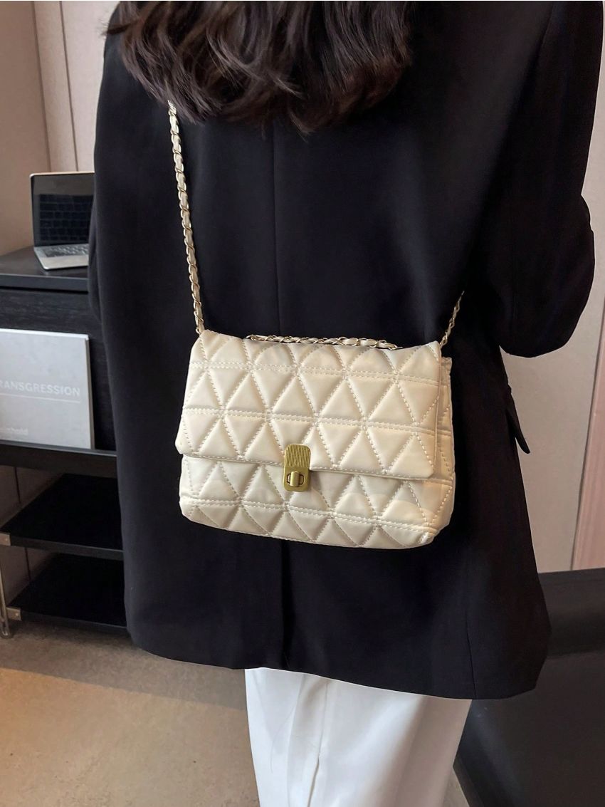 Quilted Square Bag Small Flap