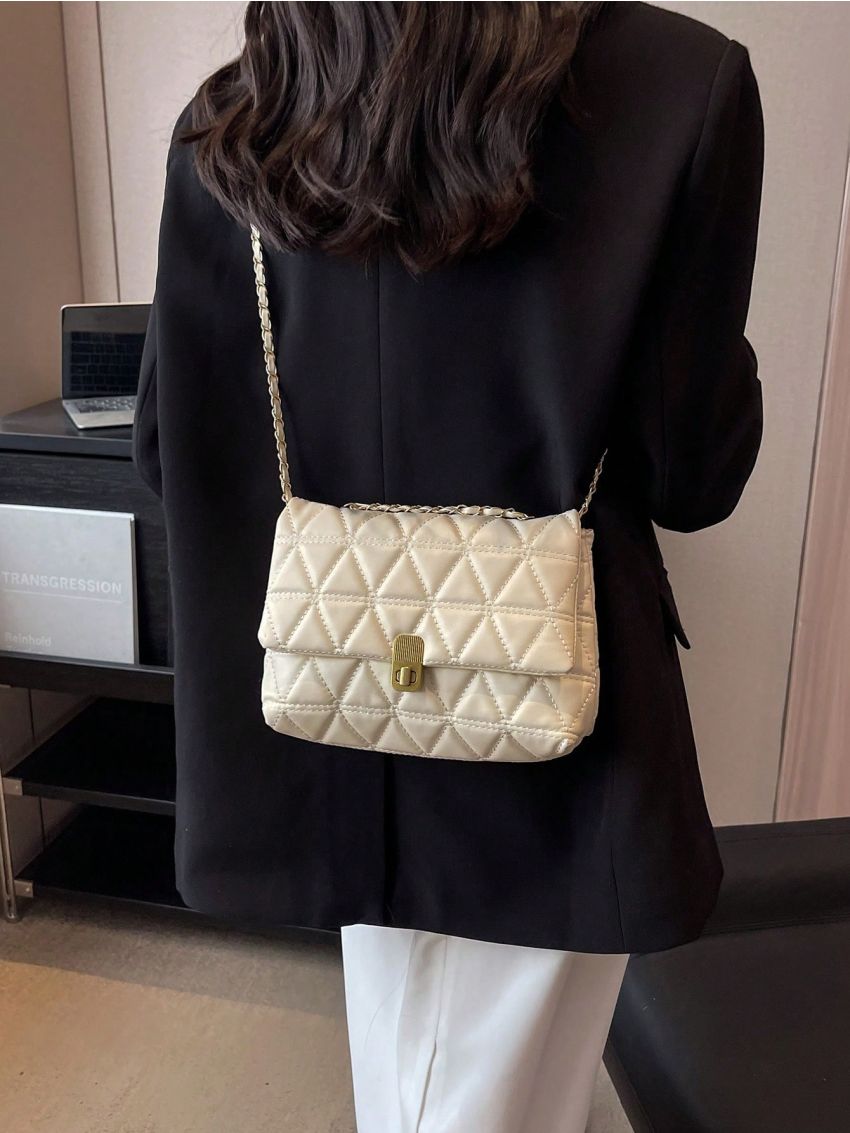 Quilted Square Bag Small Flap