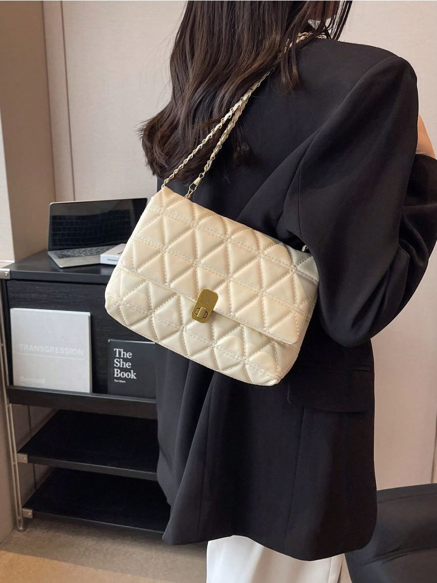 Quilted Square Bag Small Flap