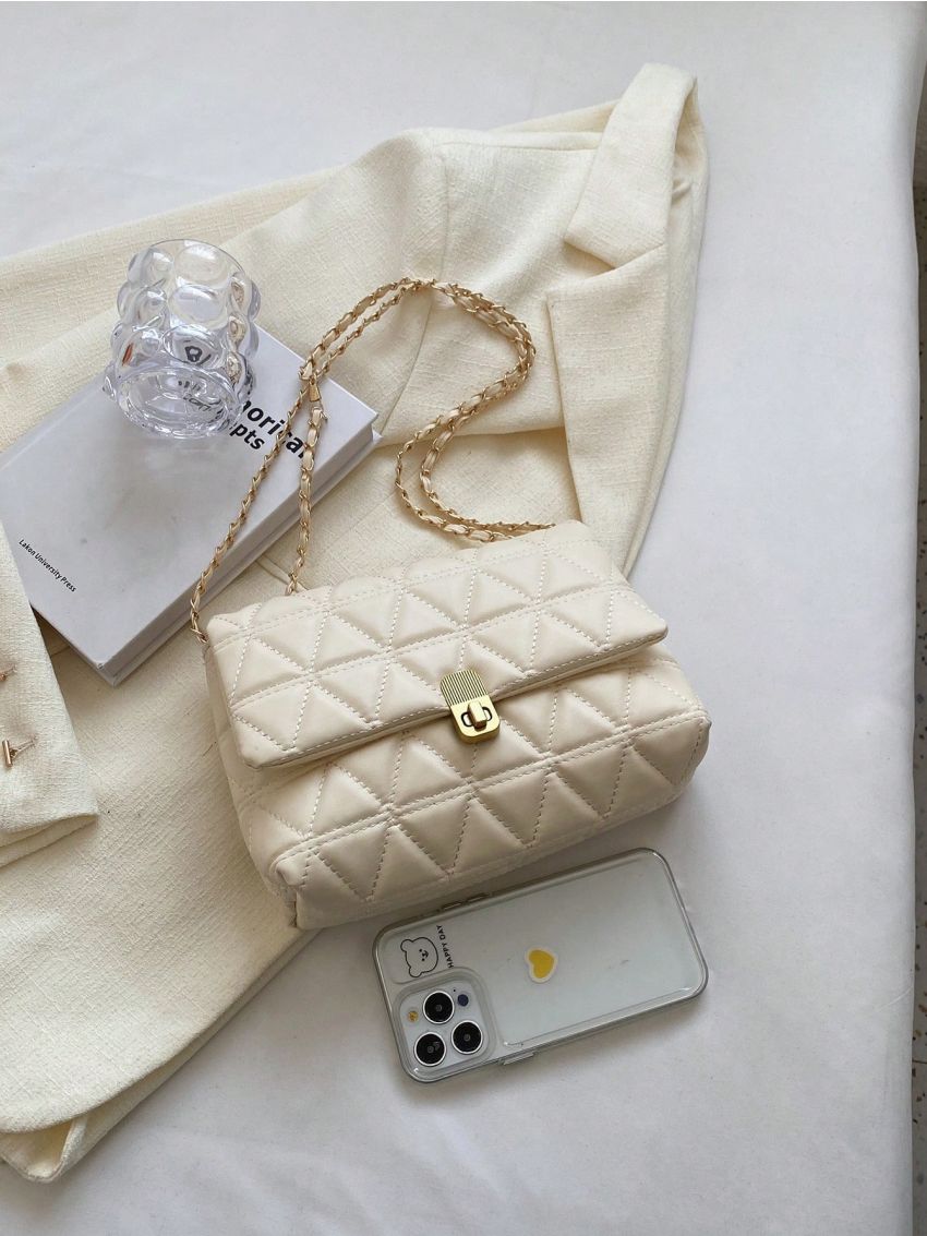 Quilted Square Bag Small Flap