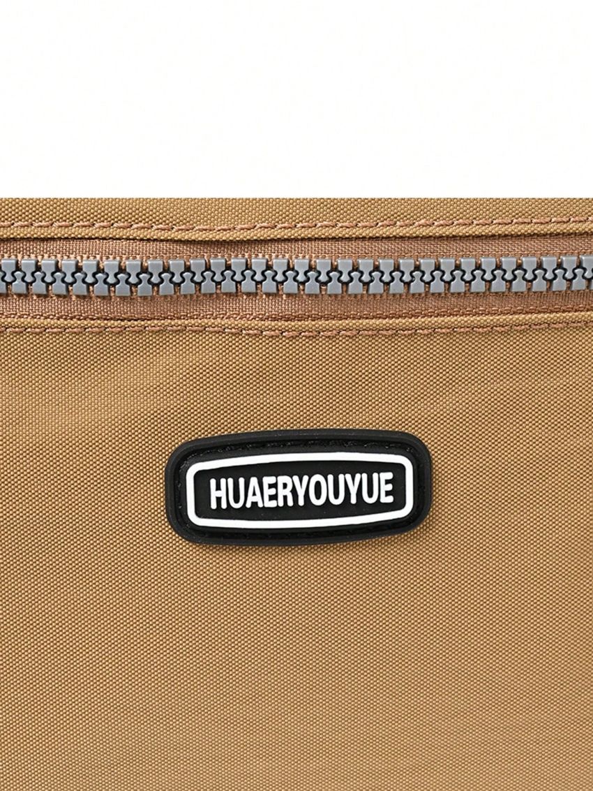 Letter Patch Decor Square Bag Small Zipper