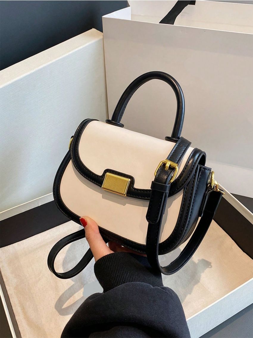 Mini Saddle Bag Contrast Binding PU