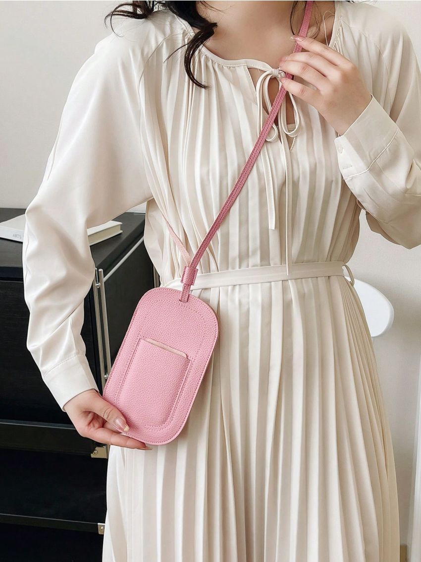 Slim Classic Card Holder Litchi Embossed For Daily