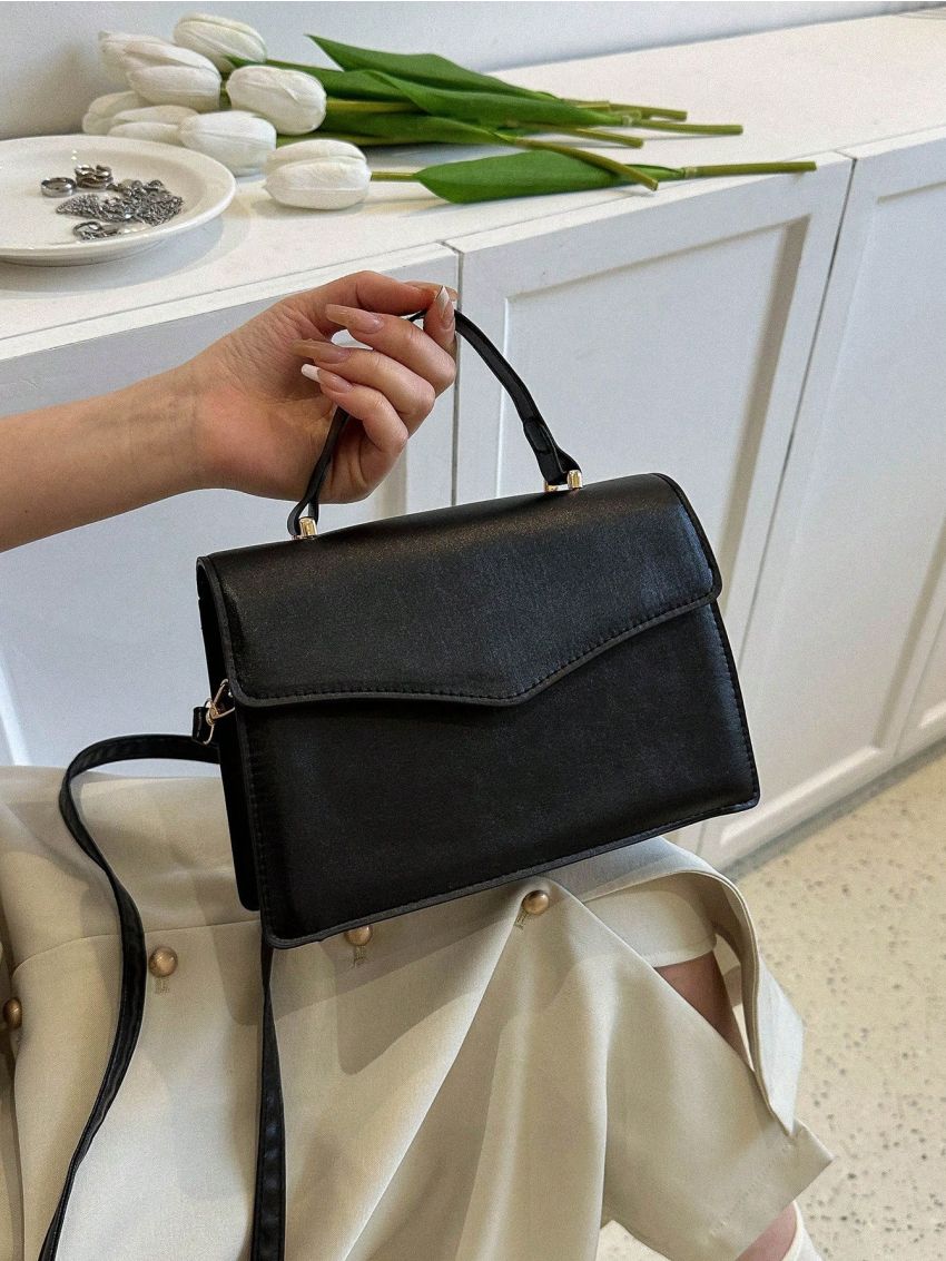 Small Square Bag Solid Color Top Handle