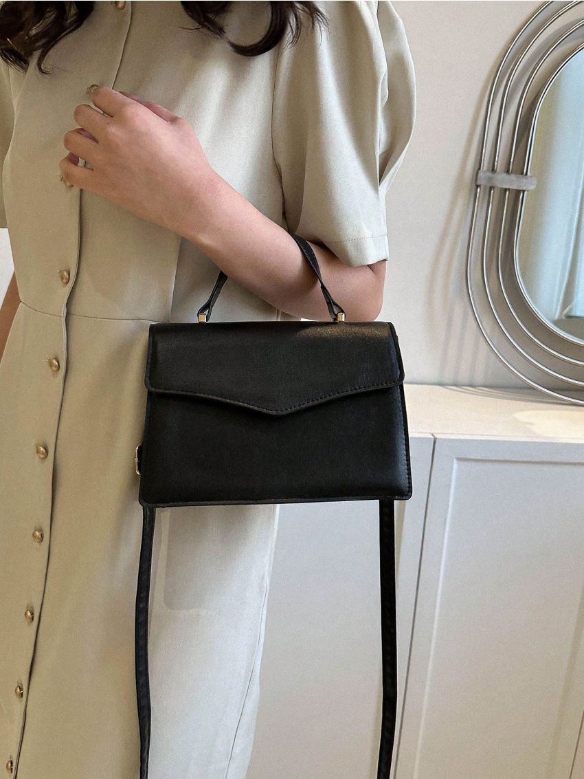 Small Square Bag Solid Color Top Handle