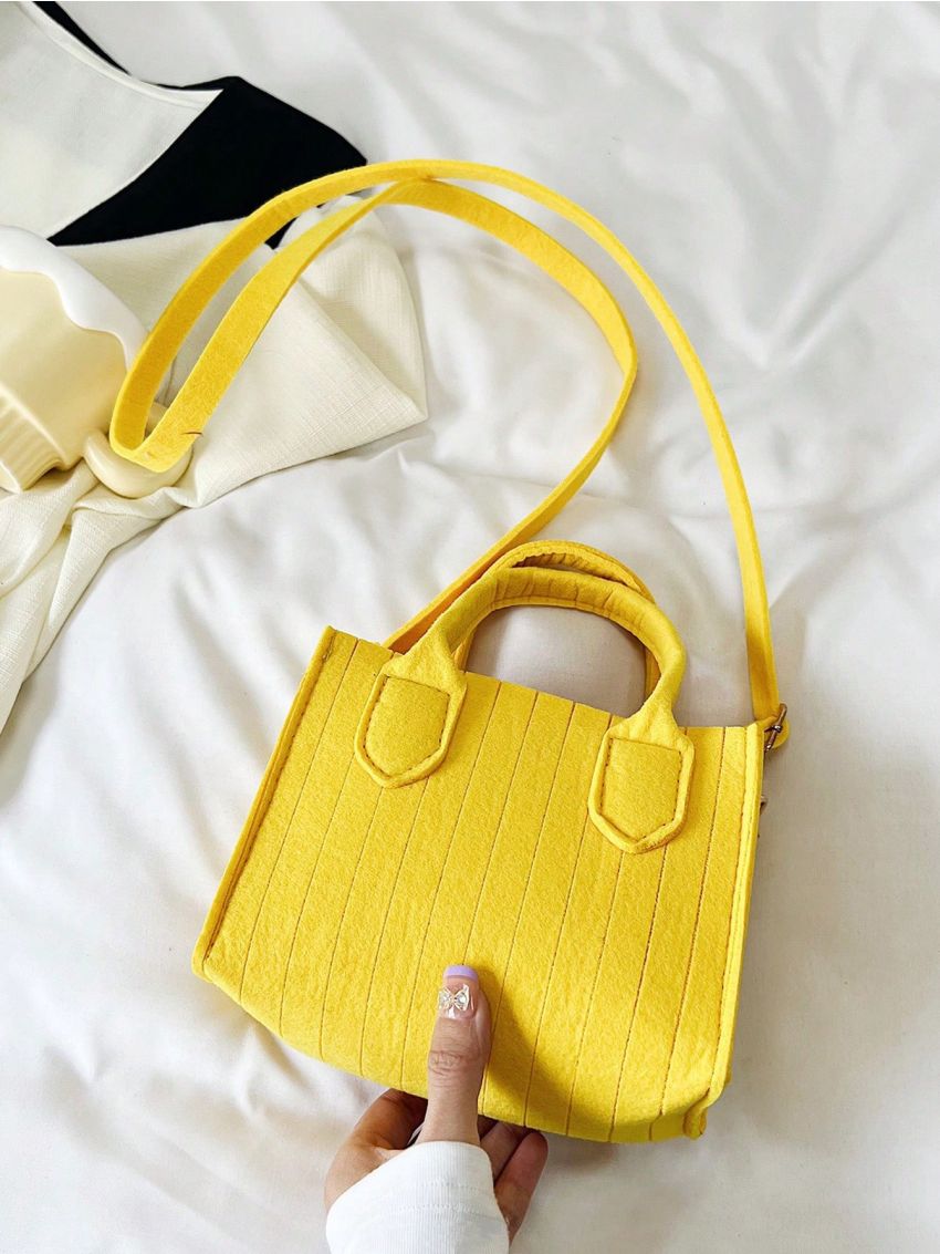 Mini Square Bag Felt Yellow
