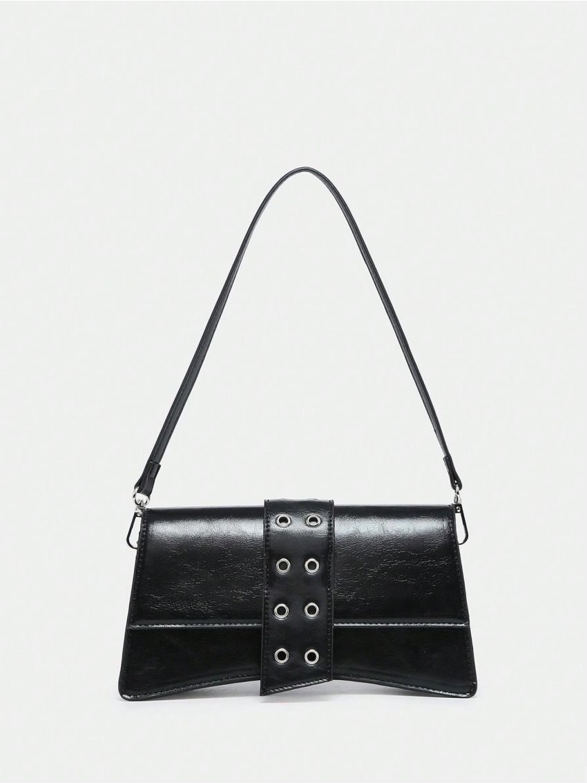 PU Baguette Bag Flap Black