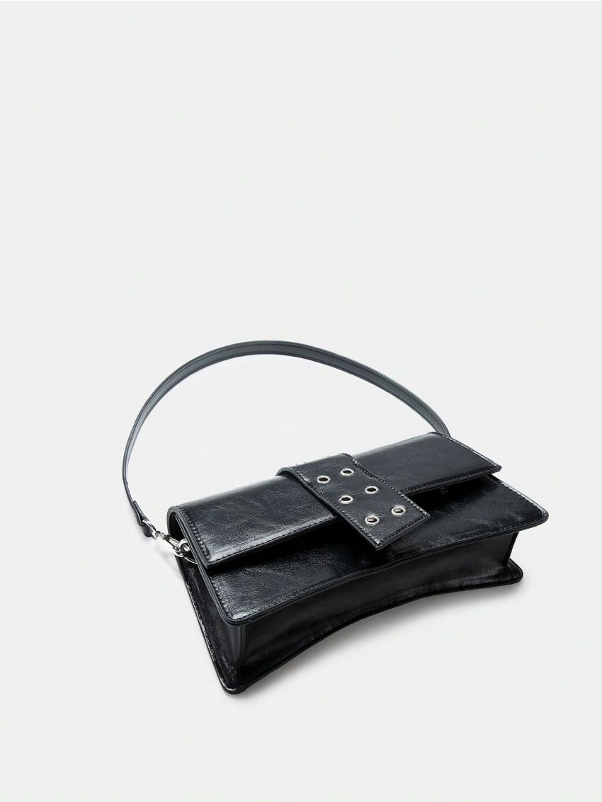 PU Baguette Bag Flap Black
