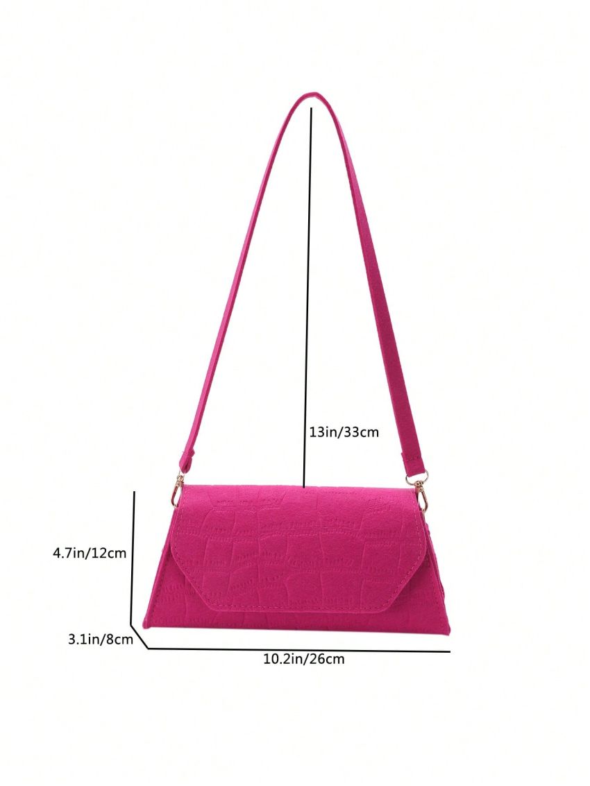 Crocodile Embossed Baguette Bag Flap Medium