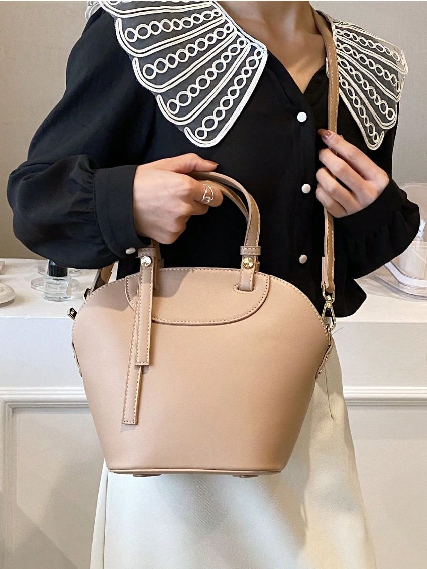 Minimalist Bucket Bag Medium Double Handle