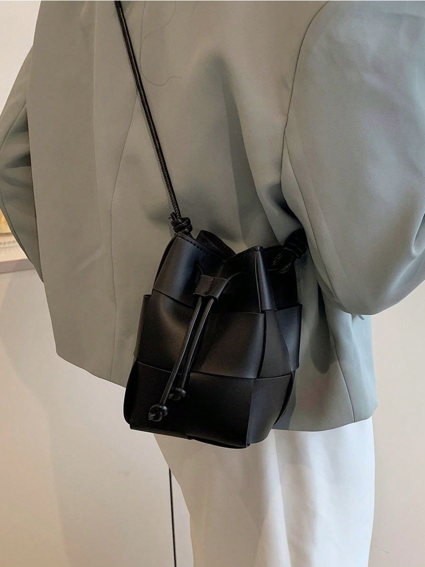 Minimalist Bucket Bag Mini Drawstring Design