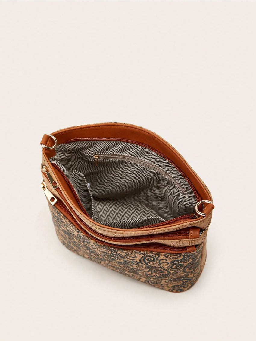 Geometric Pattern Dome Bag Medium Zipper