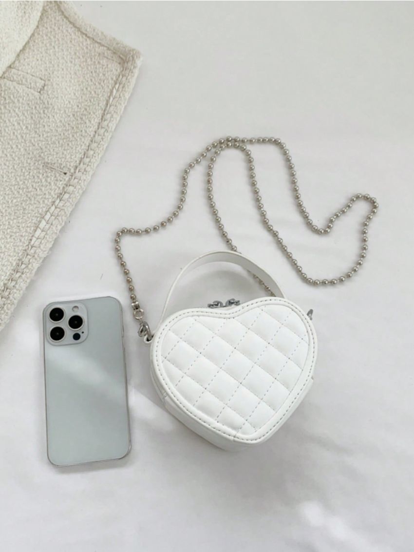 Mini Novelty Bag Quilted Pattern Heart Design