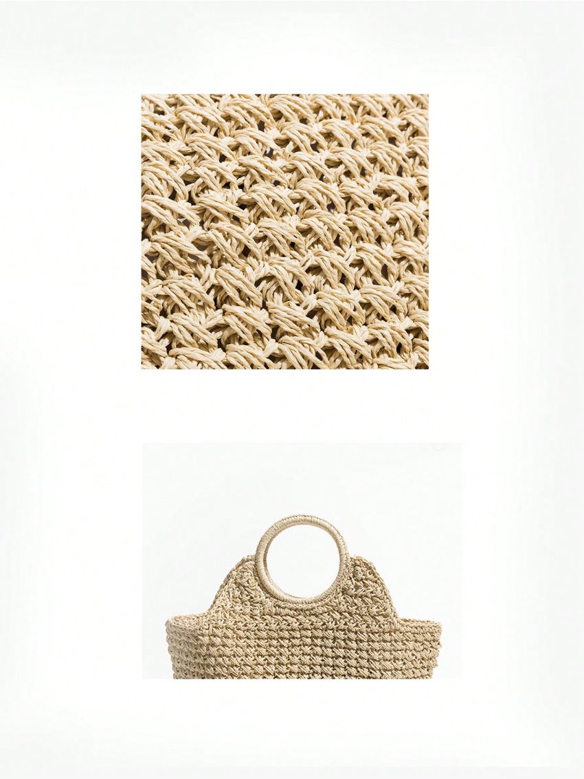 Minimalist Straw Bag Double Handle