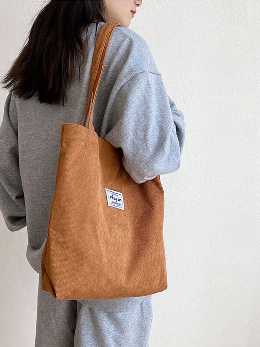 Small Shopper Bag Letter Patch Decor