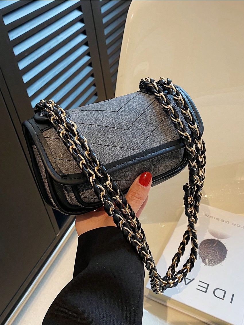 Mini Shoulder Bag Two Tone Chain Strap