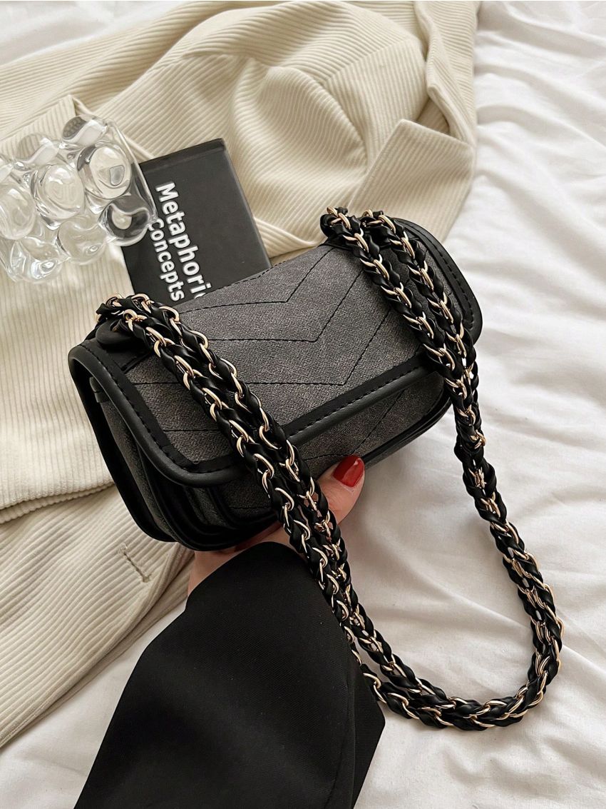 Mini Shoulder Bag Two Tone Chain Strap
