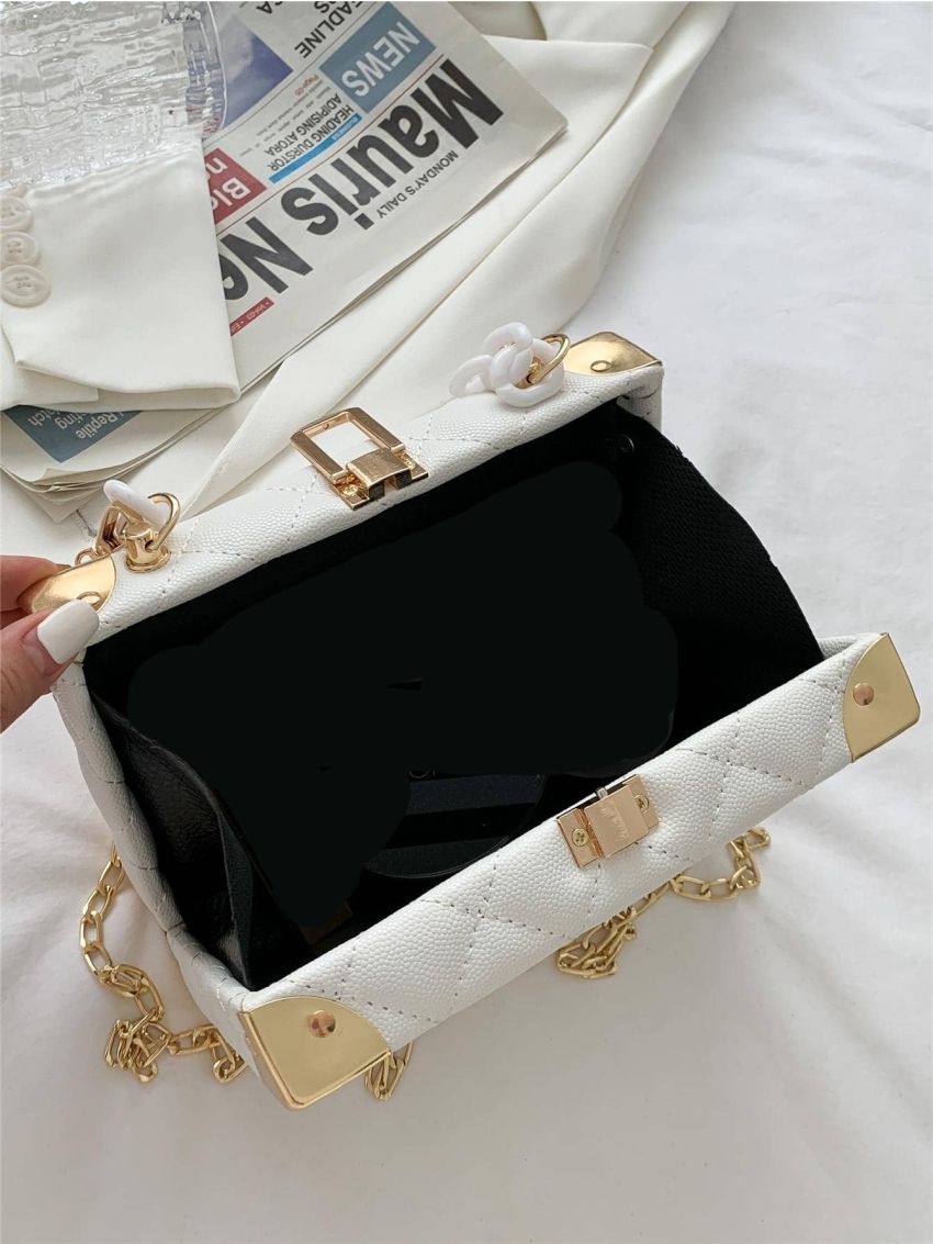 Mini Box Bag Quilted Chain Strap