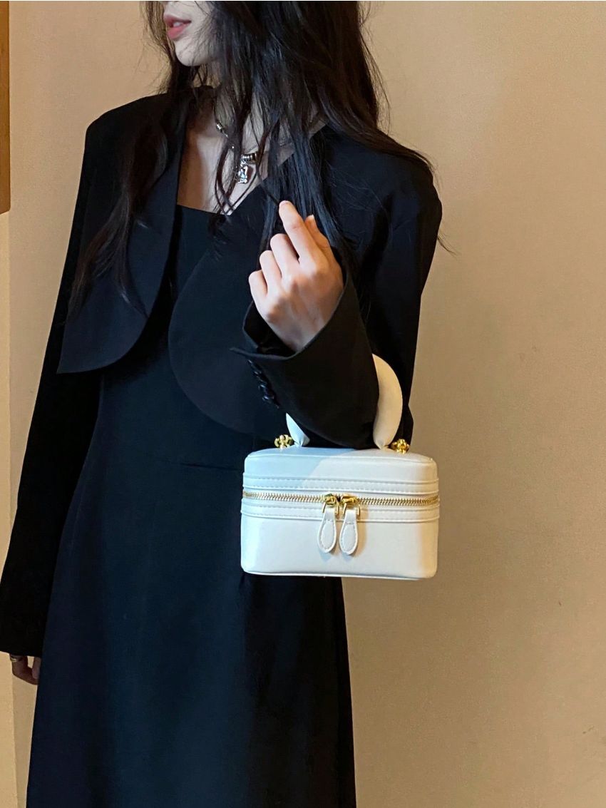 Mini Bucket Bag Solid Color Top Handle