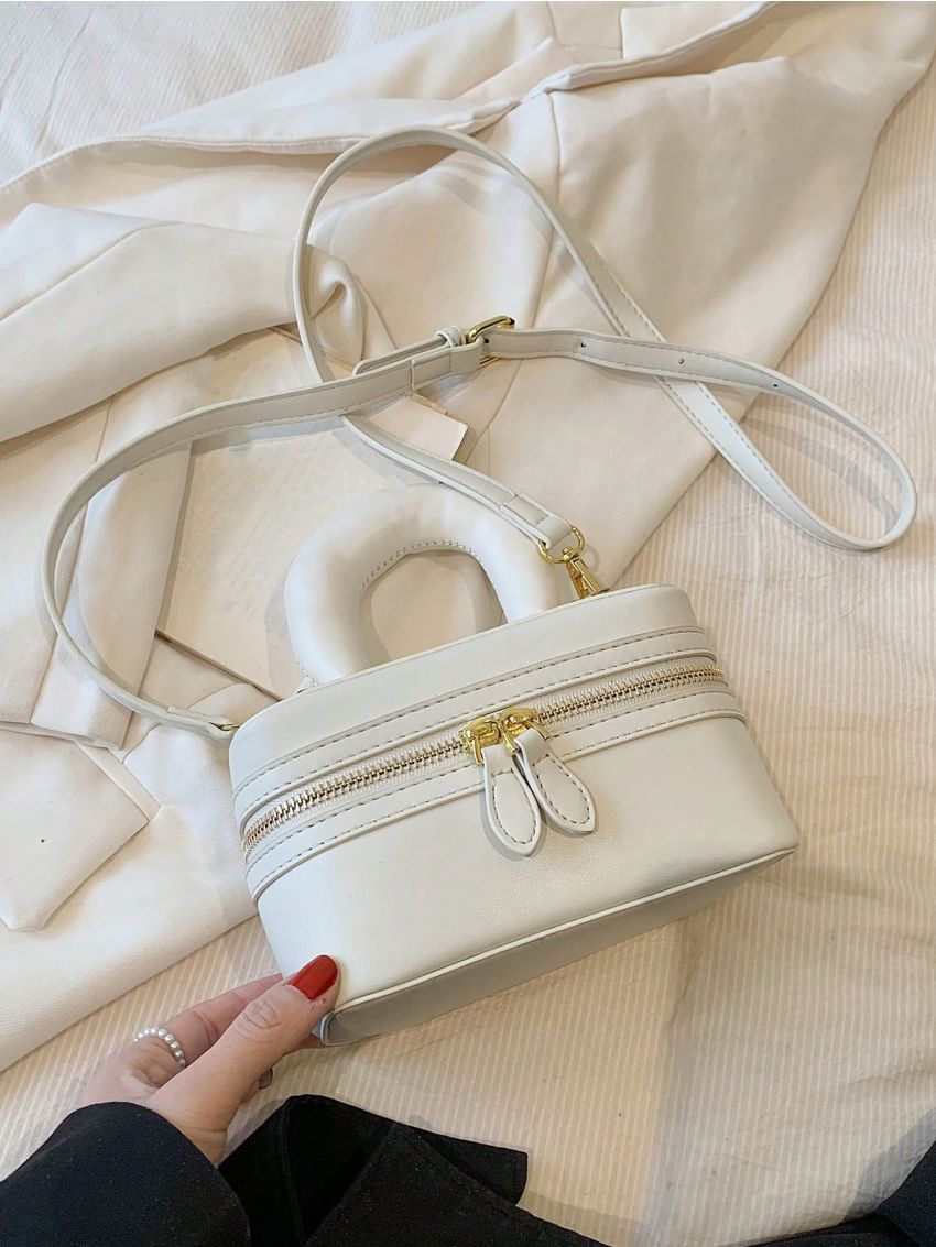 Mini Bucket Bag Solid Color Top Handle
