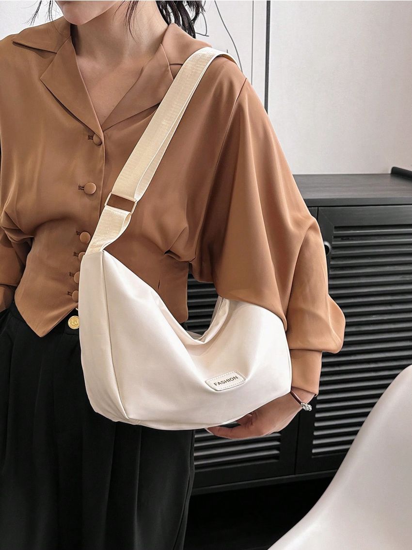 Large Hobo Bag Letter Patched