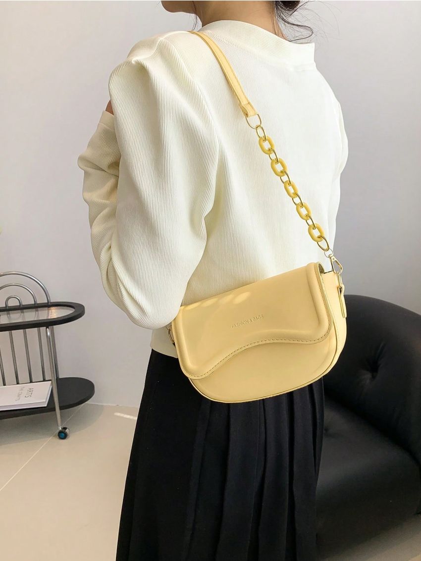 Small Saddle Bag Letter Embossed Flap