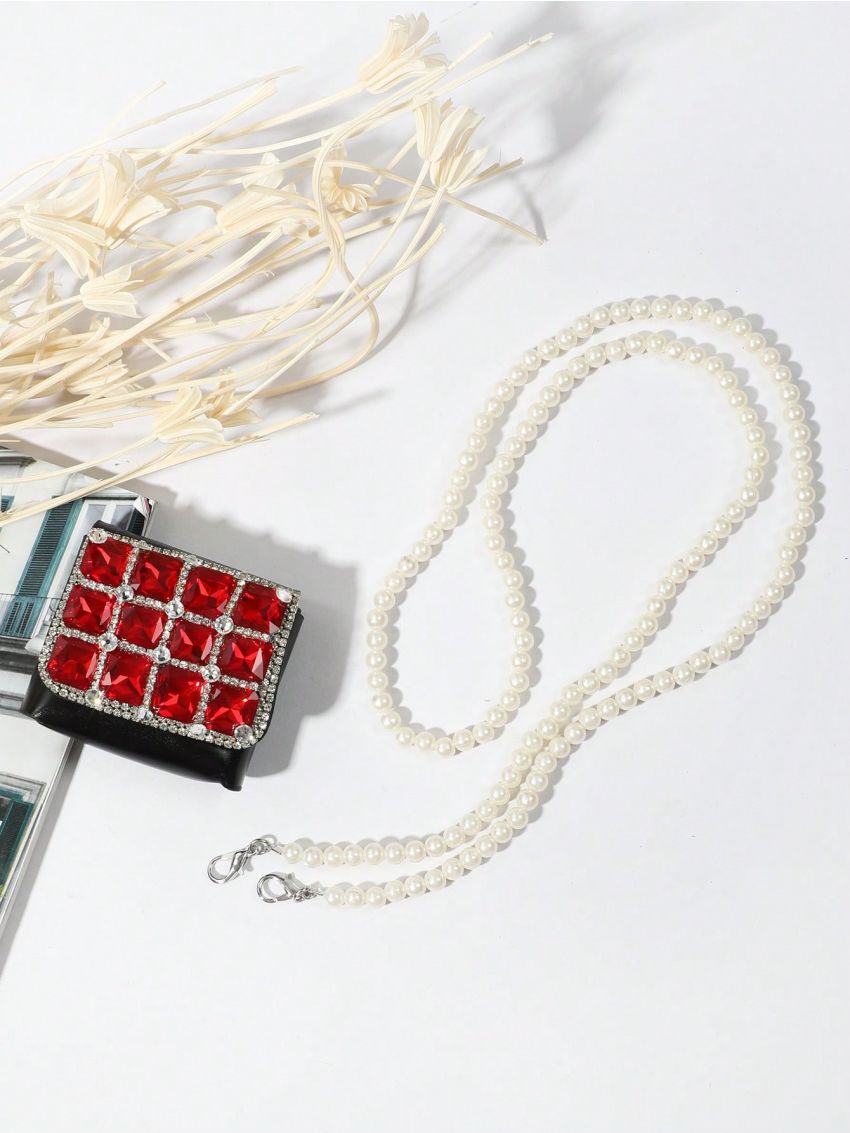 Mini Belt Bag Rhinestone & Faux Pearl Decor