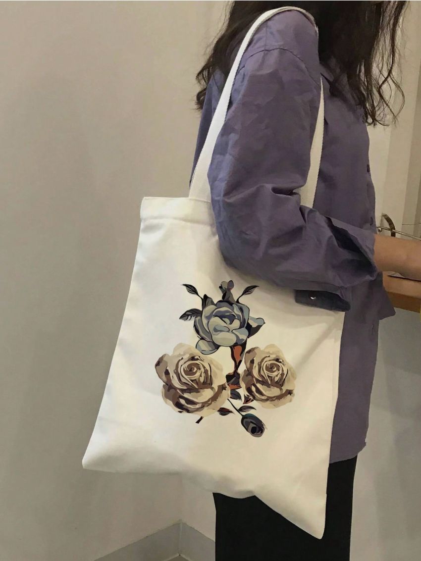 Small Shopper Bag Flower Pattern