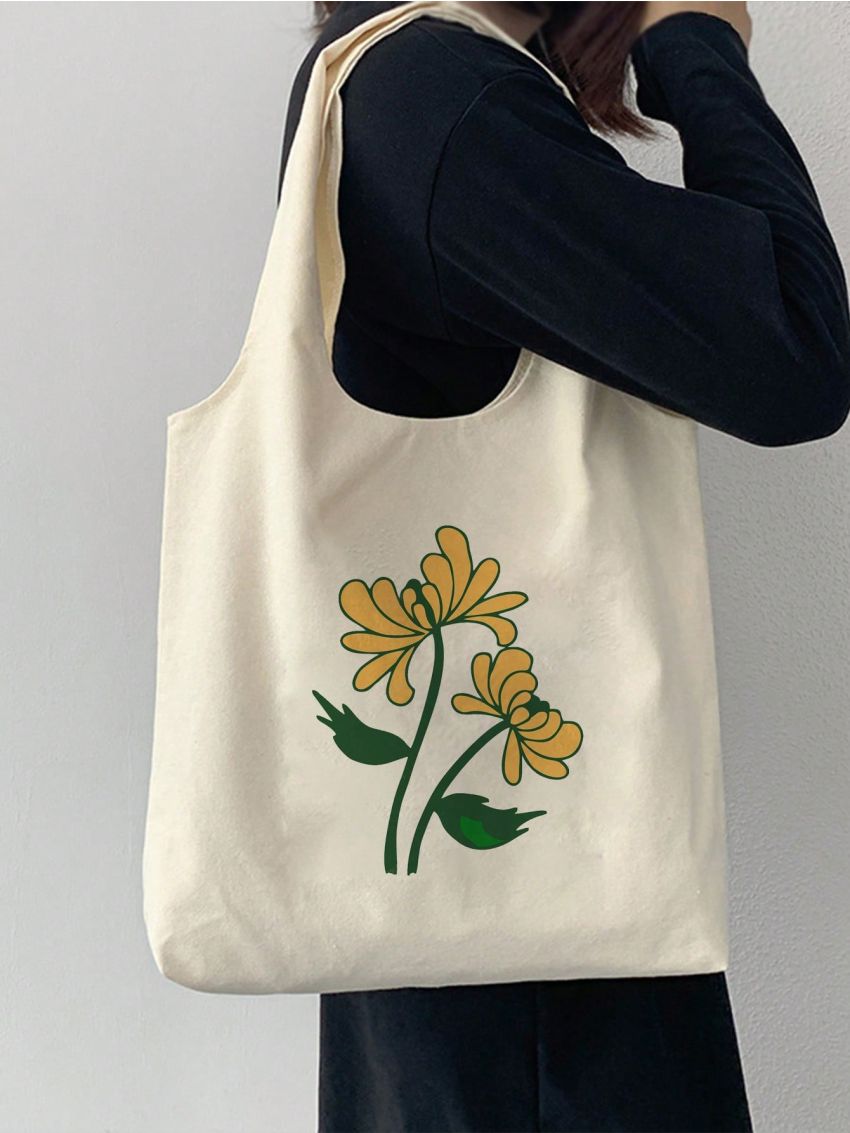 Medium Shopper Bag Flower Pattern