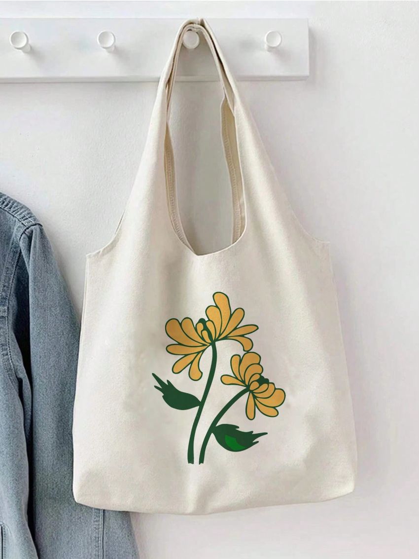 Medium Shopper Bag Flower Pattern
