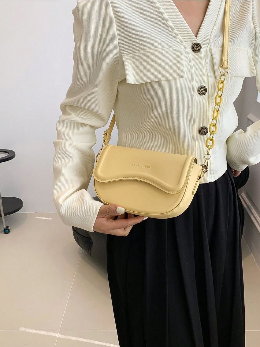 Small Saddle Bag Letter Embossed Flap