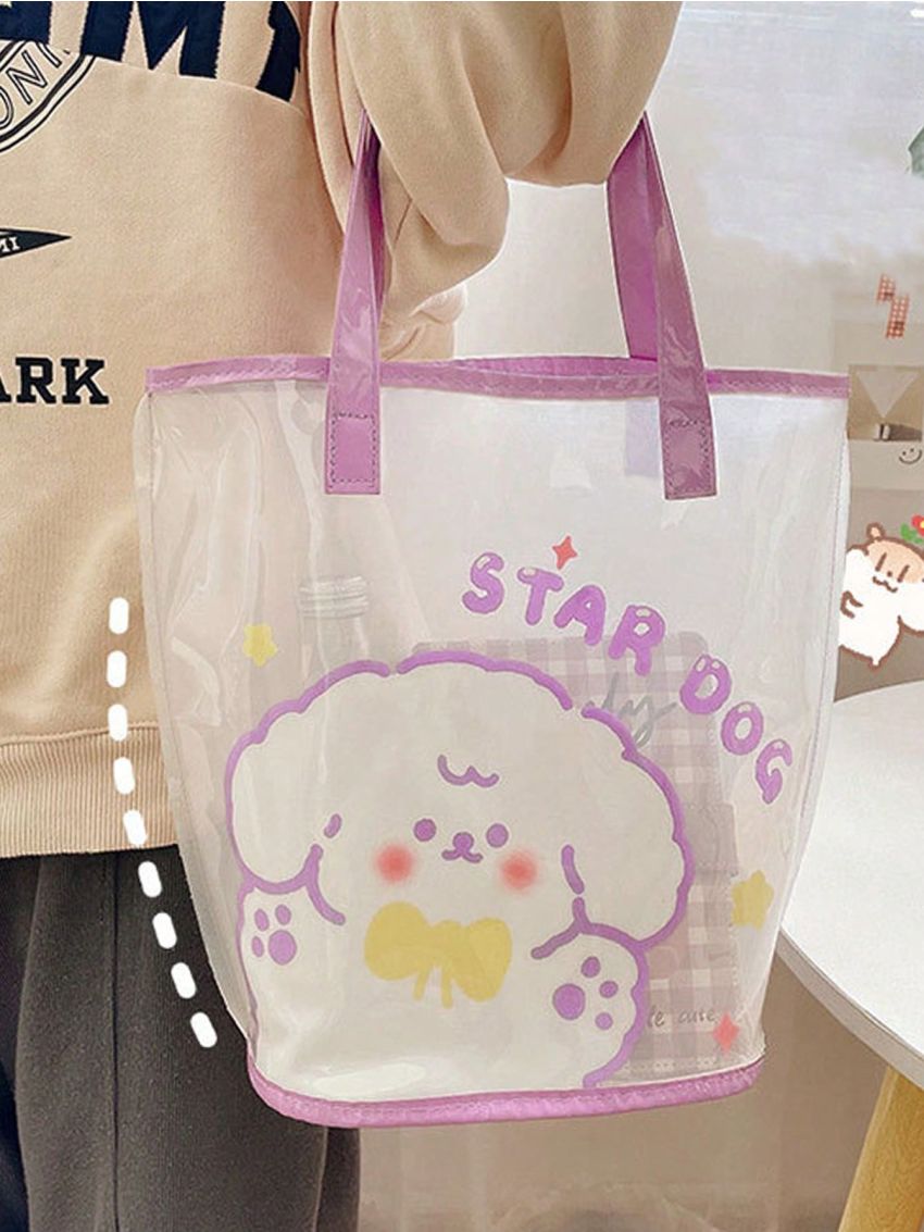 Small Bucket Bag Cartoon &Letter Graphic Waterproof