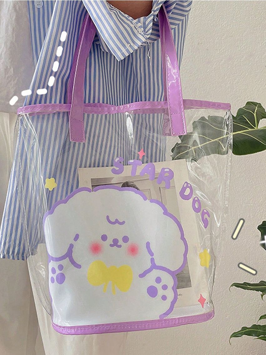 Small Bucket Bag Cartoon &Letter Graphic Waterproof