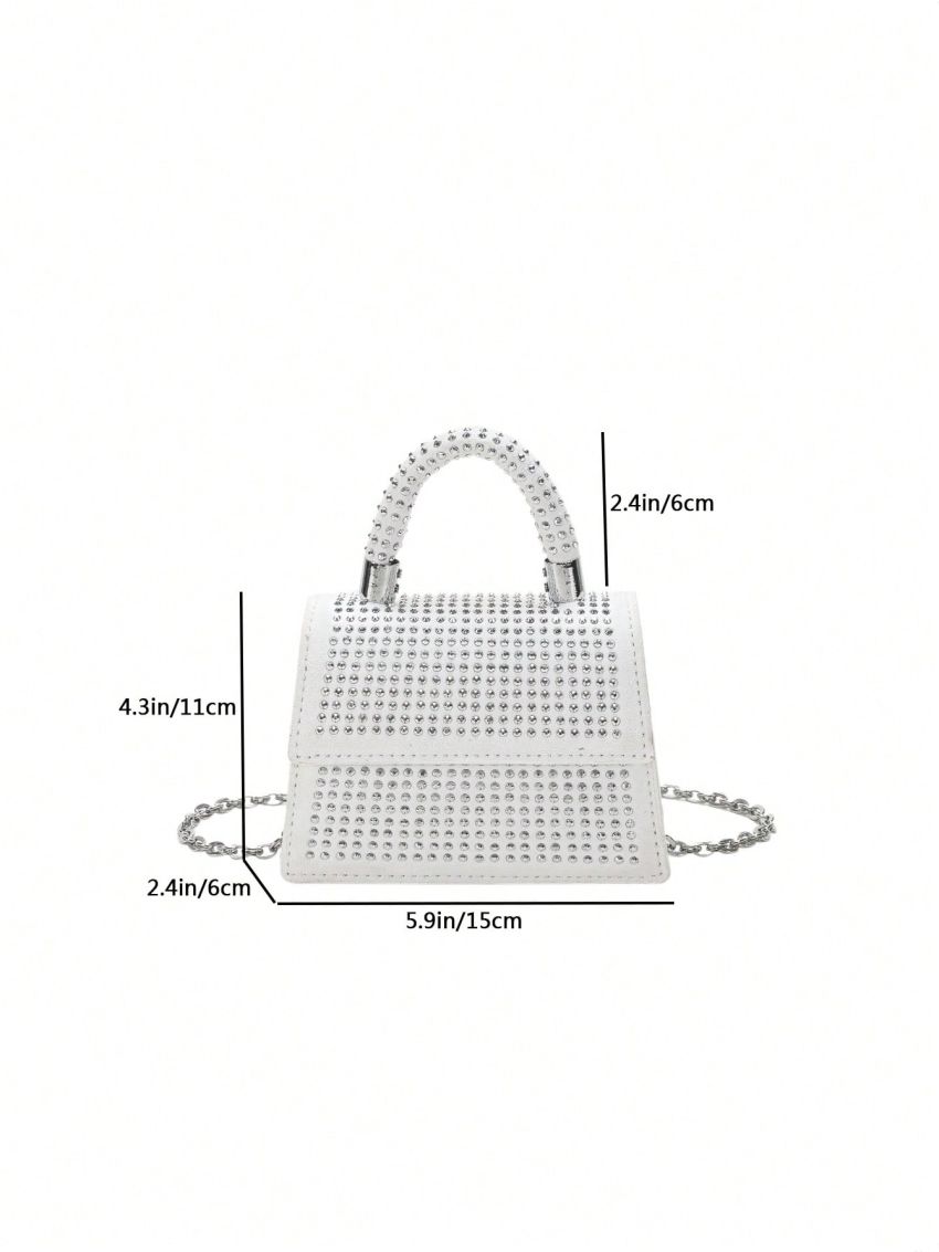 Studded Decor Square Bag Mini Flap