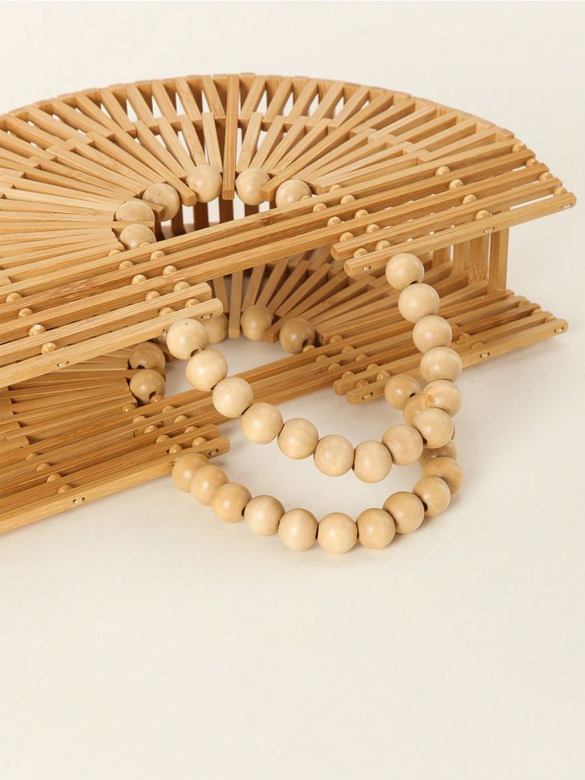 Bamboo Satchel Bag Hollow Out Design For Vacation