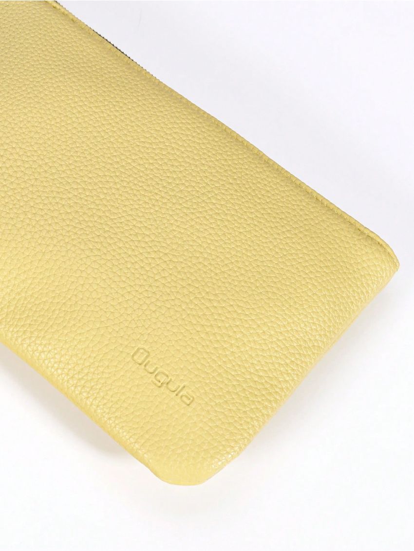 Solid Color Coin Purse Letter Embossed Detail