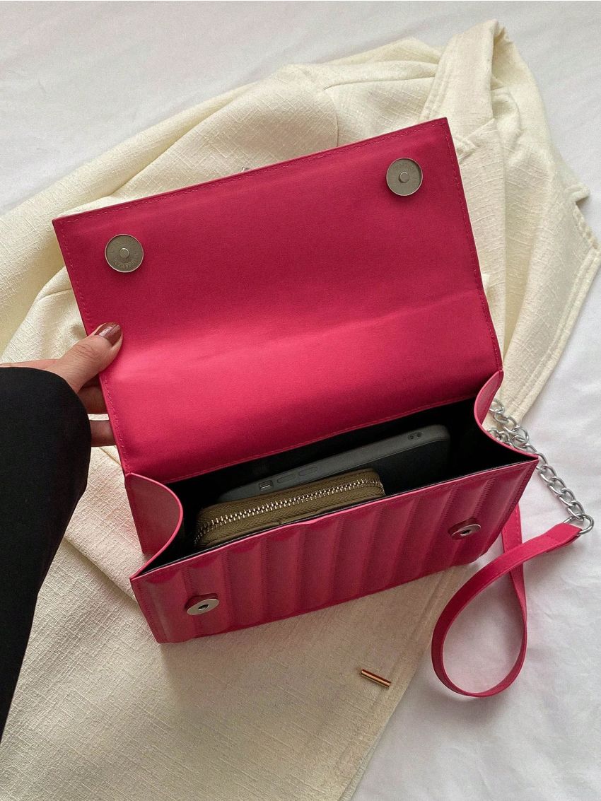 Quilted Square Bag Gold Chain Strap Flap