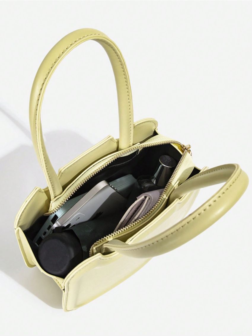 Mini Square Bag Yellow Double Handle For Daily