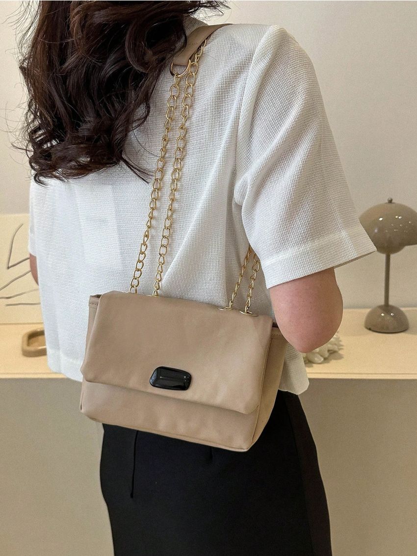 Mini Square Bag Chain Flap PU