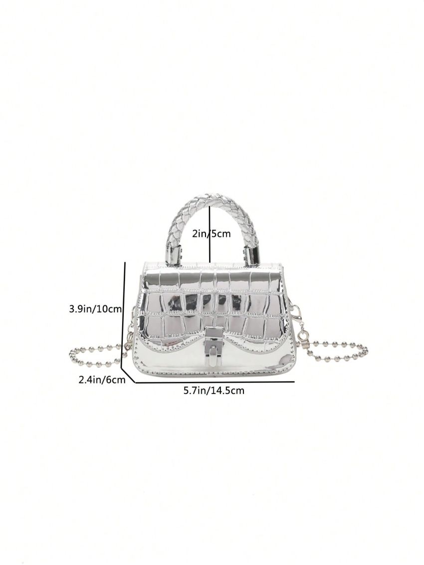 Crocodile Embossed Square Bag Mini Flap Funky