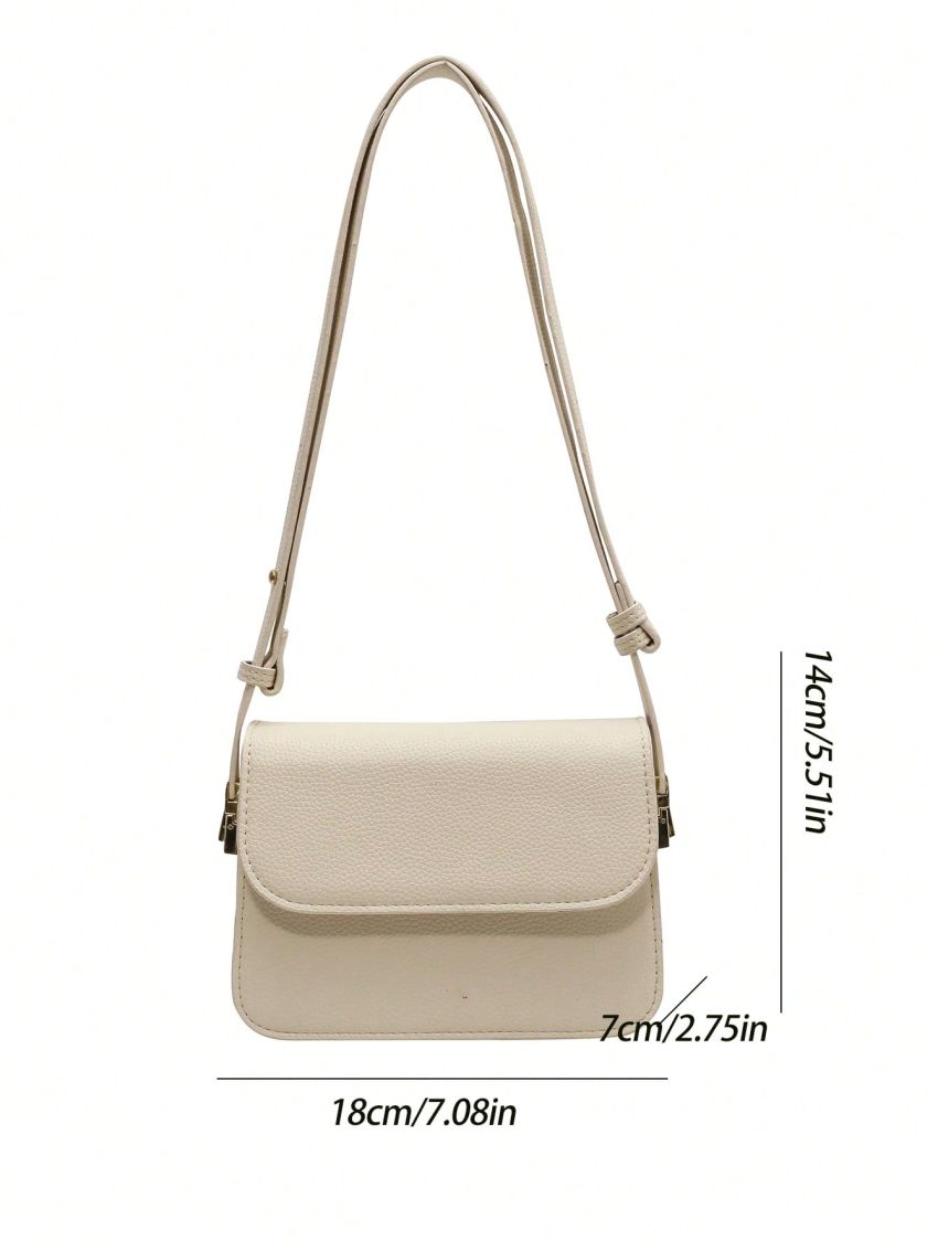 Litchi Embossed Flap Square Bag Fashion