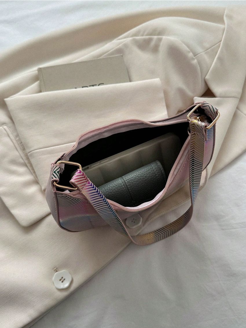 Small Hobo Bag Striped Pattern Colorblock For Daily