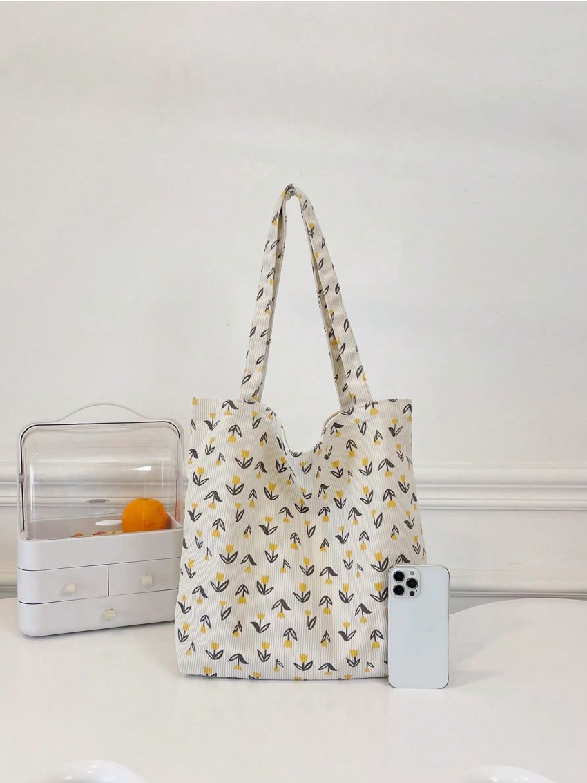 Large Shopper Bag Floral Graphic