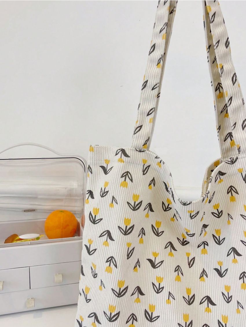 Large Shopper Bag Floral Graphic