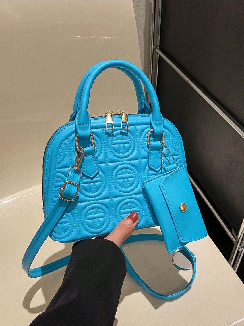 Small Dome Bag Quilted Pattern With Coin Purse