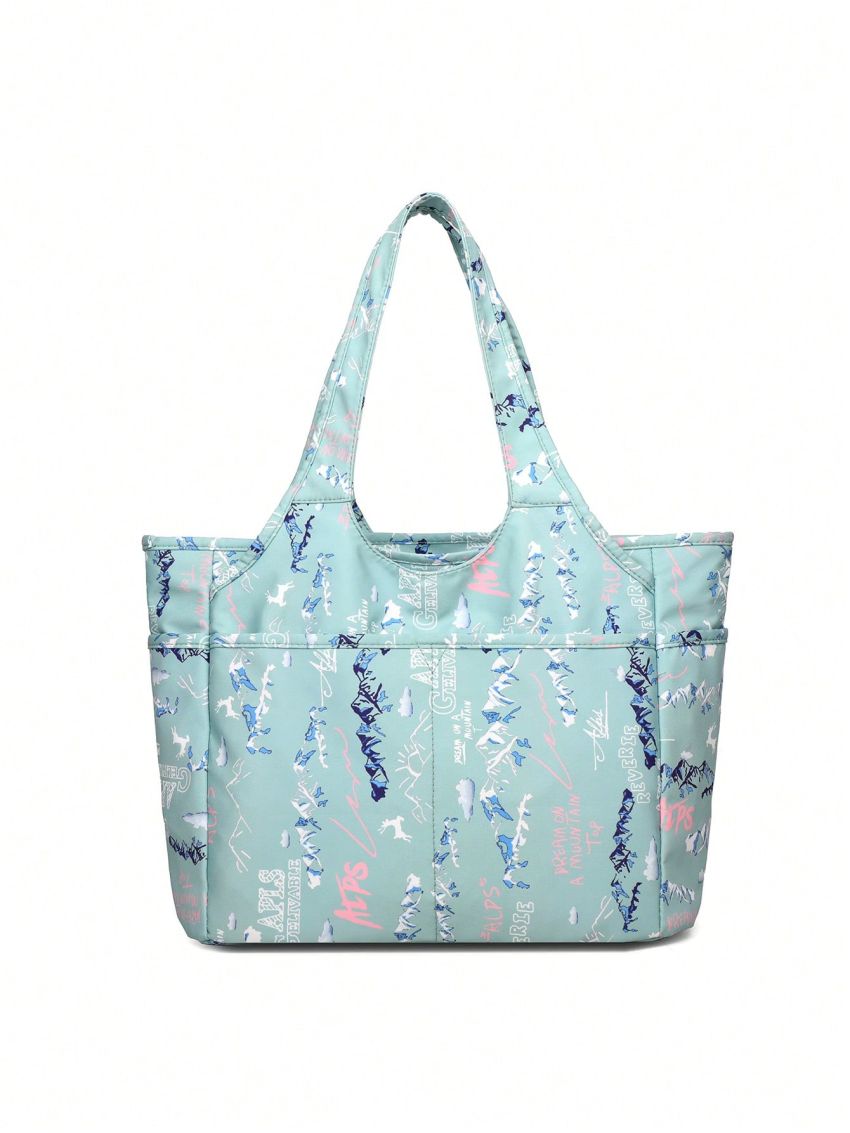 Letter & Mountain Graphic Shopper Bag Casual