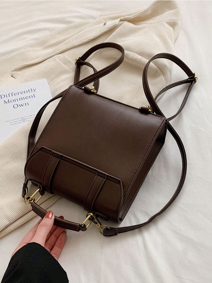 Minimalist Flap Backpack Mini Brown