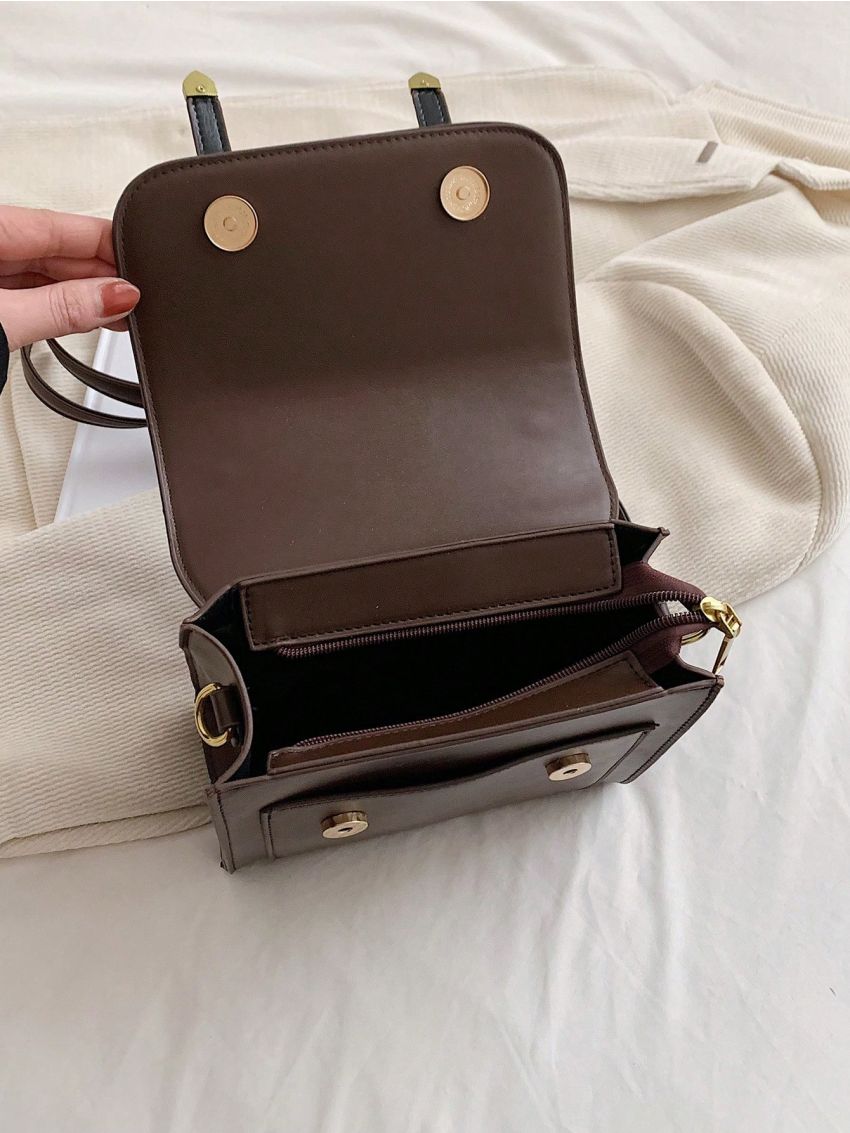 Minimalist Flap Backpack Mini Brown