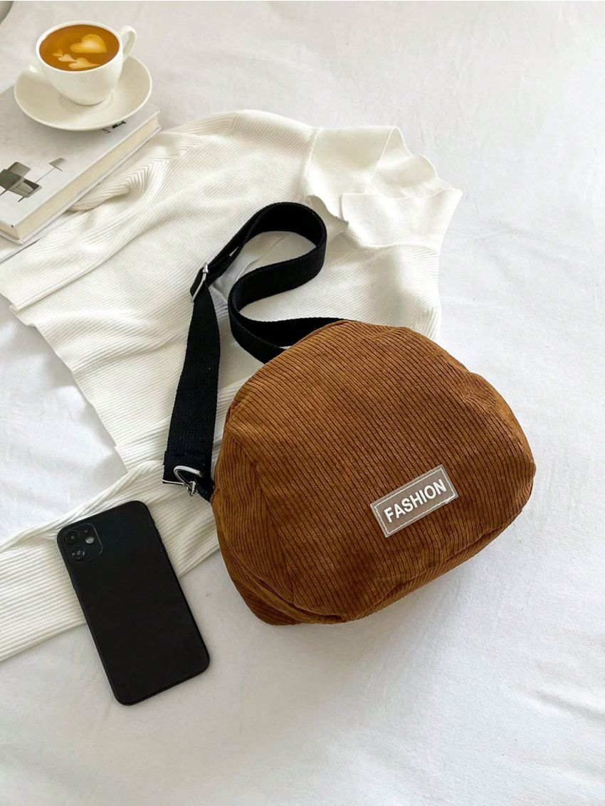 Small Dome Bag Letter Patch Decor