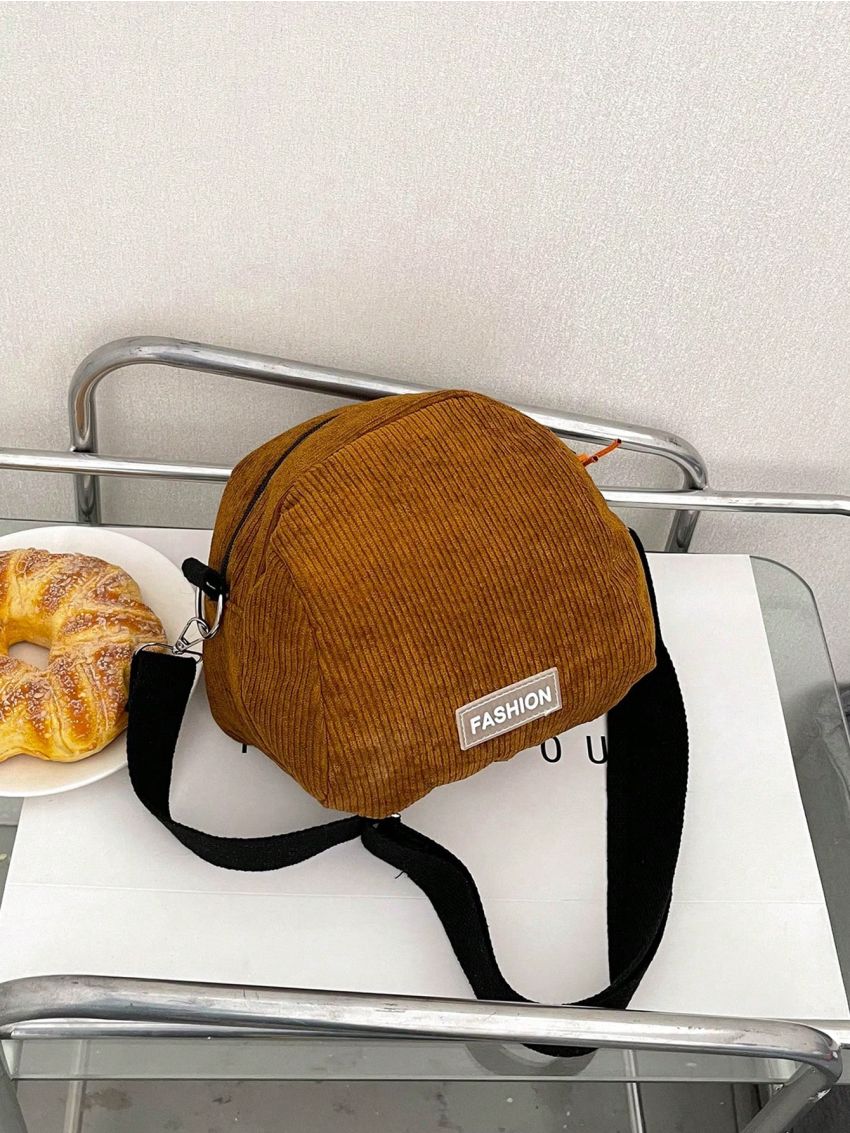 Small Dome Bag Letter Patch Decor